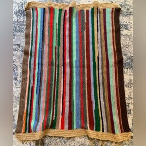Handmade Crocheted Lap Blanket Afghan Throw Multicolor